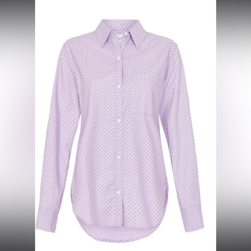 Current/Elliott The Neal Shirt in Orchid Polka Dot SZ 3/L NEW